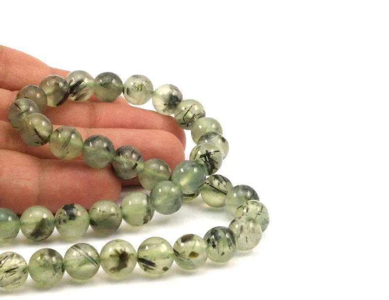 1 Strand Prehnite 10mm Gemstone Round Beads T021