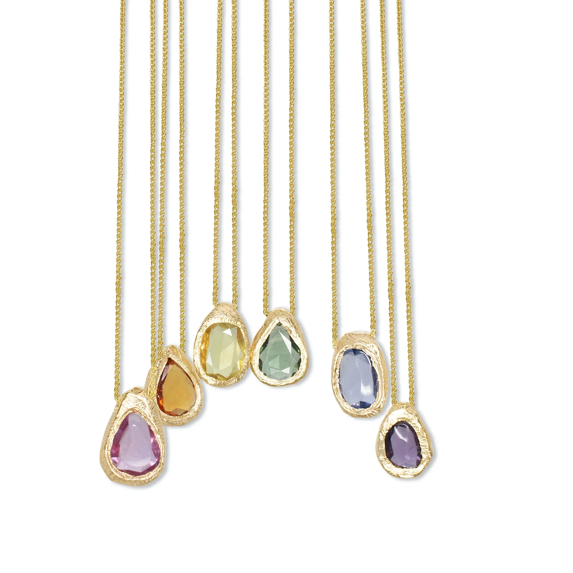 18K Freeform Slider Necklace in Yellow Sapphire