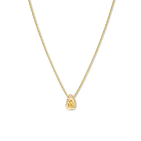 18K Teardrop Slider Necklace in Yellow Sapphire