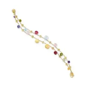 18K Yellow Gold & Mixed Stone Two Strand Graduated Bracelet BB1906 MIX01