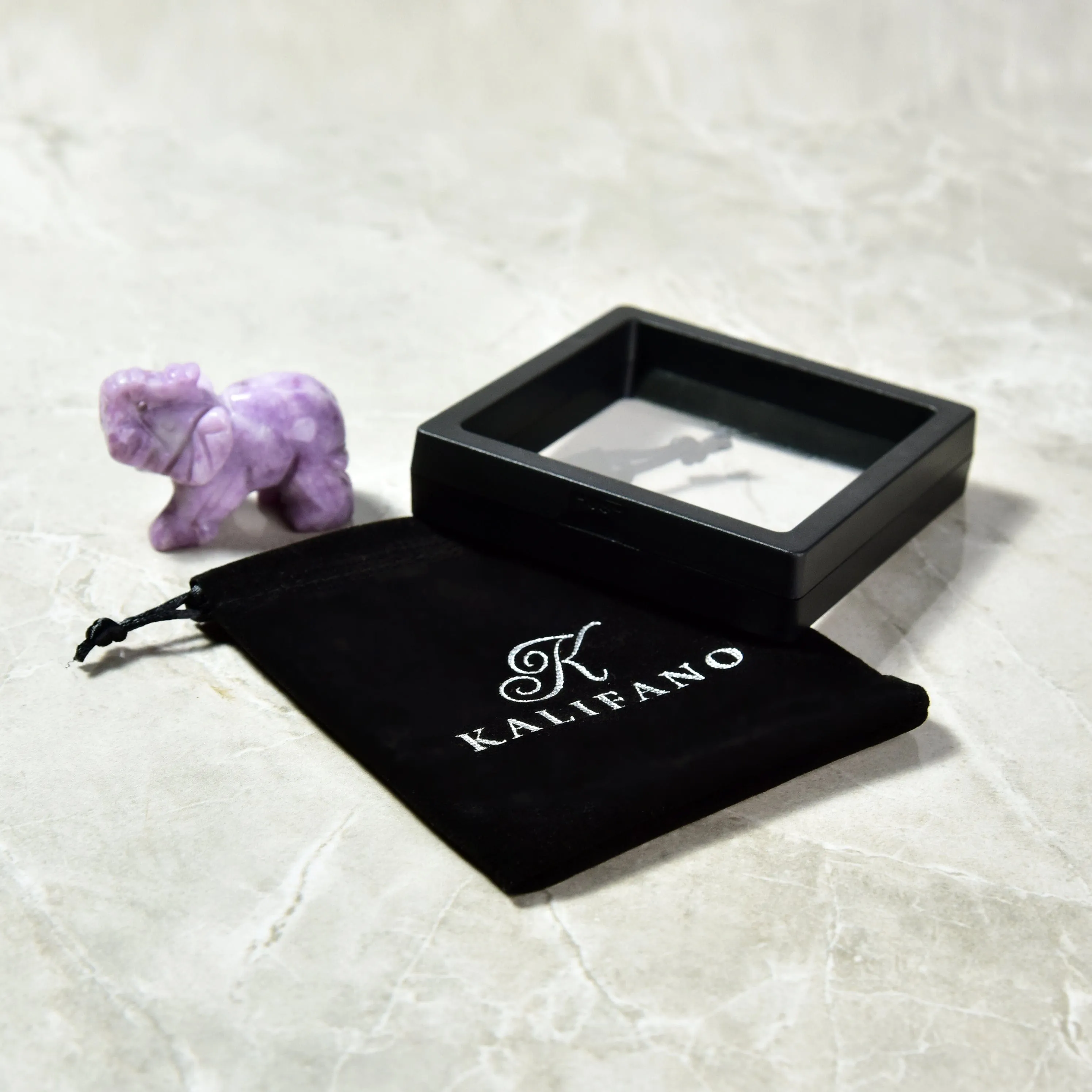 2 Lepidolite Elephant Natural Gemstone Carving