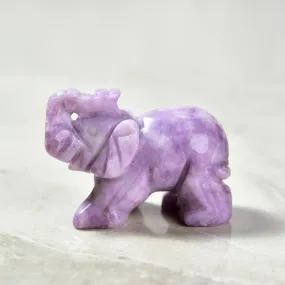 2 Lepidolite Elephant Natural Gemstone Carving