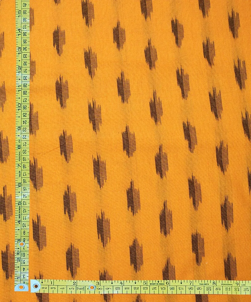 2.5 m Yellow cotton handloom pochampally ikat fabric