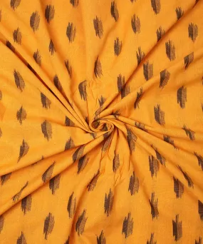 2.5 m Yellow cotton handloom pochampally ikat fabric