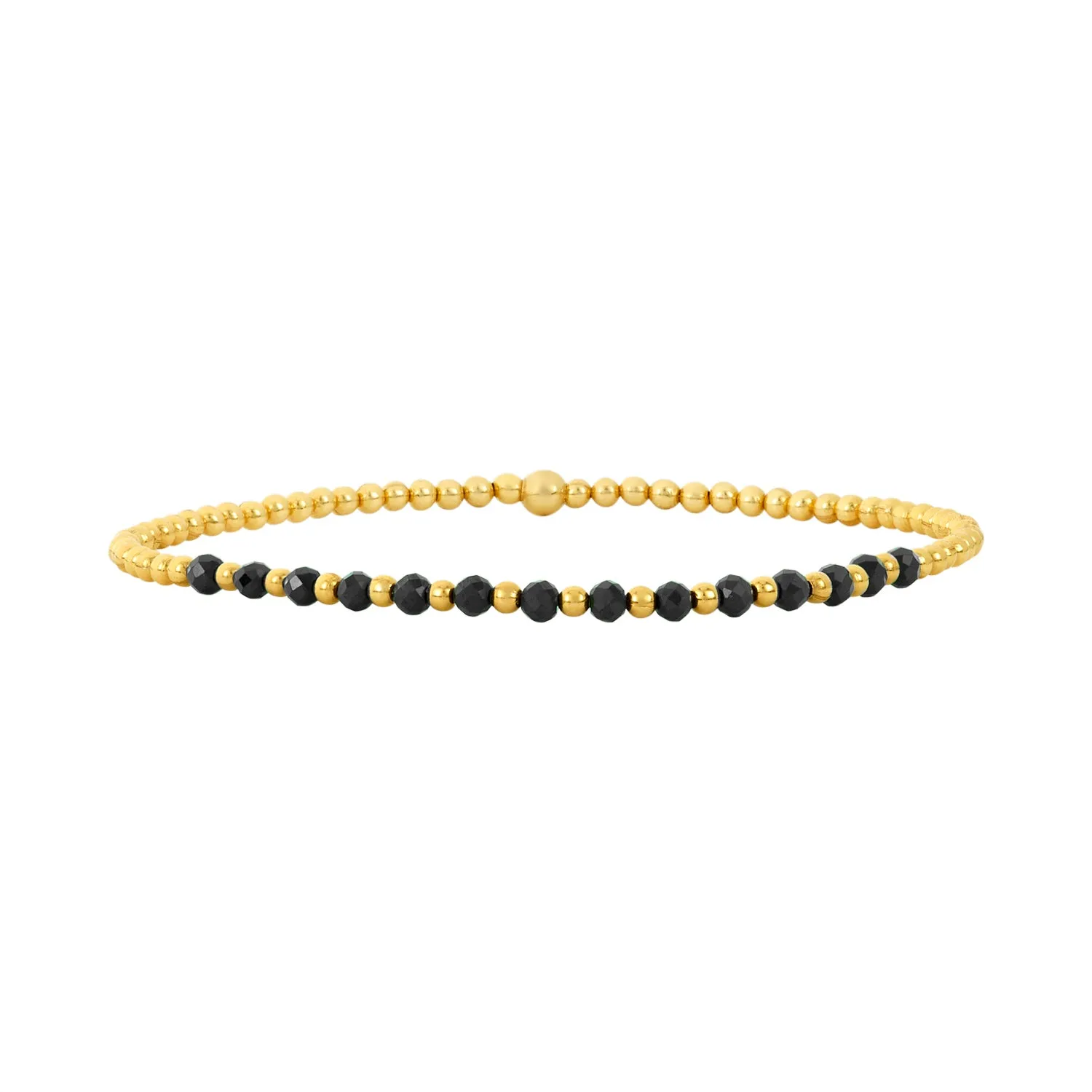 2MM Signature Bracelet with Black Spinel Gold Pattern