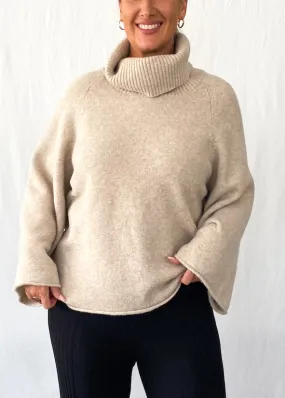 Alannah Roll Neck Knit - Oatmeal