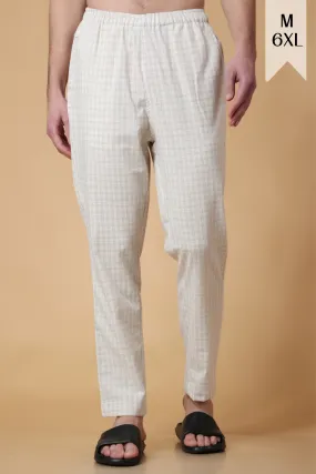 Almond Checked Cotton Pant Pajama