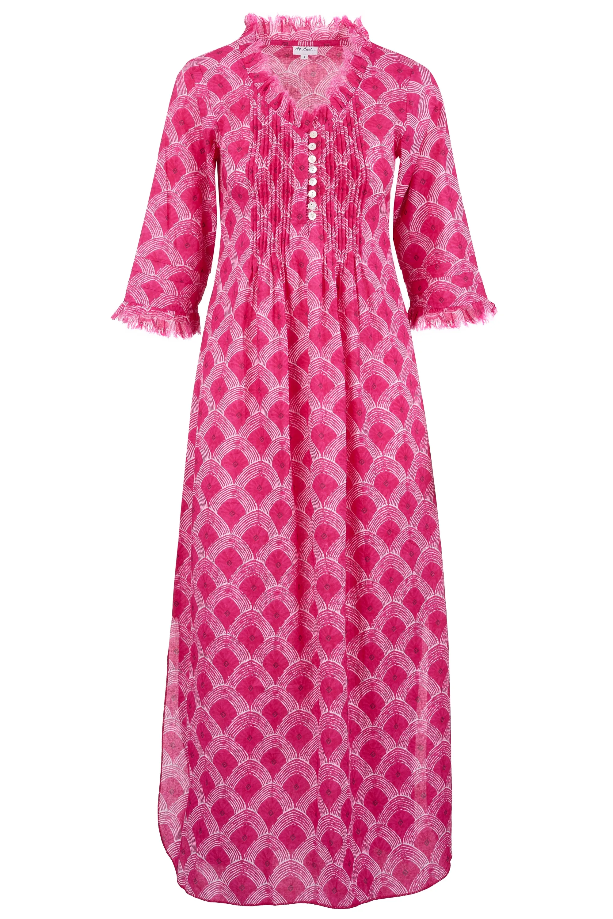 Annabel Maxi Dress in Hot Pink Fan