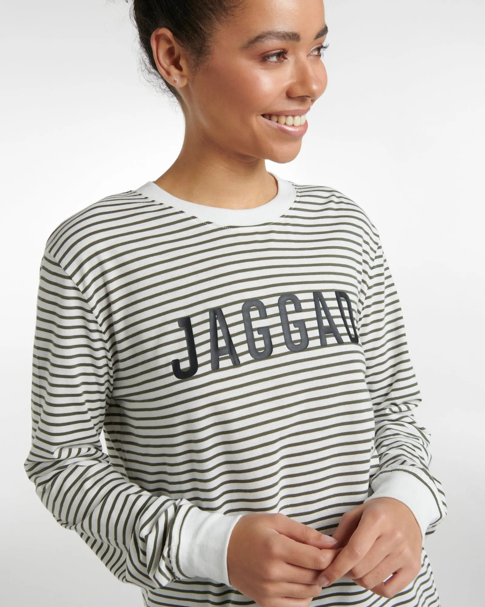 ARENA LONG SLEEVE STRIPE TEE KHAKI