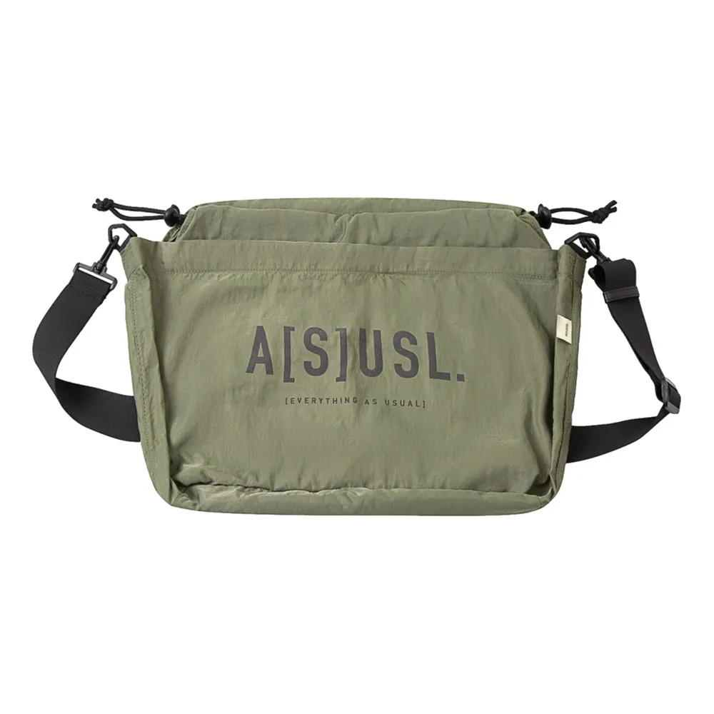 A[S]USL REFLECTIVE LOGO MESSENGER BAG-OLIVE