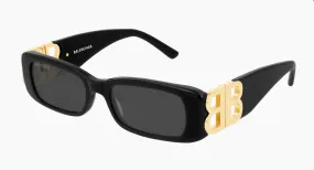 Balenciaga Glasses - BB00956 001 - BLACK GOLD GREY