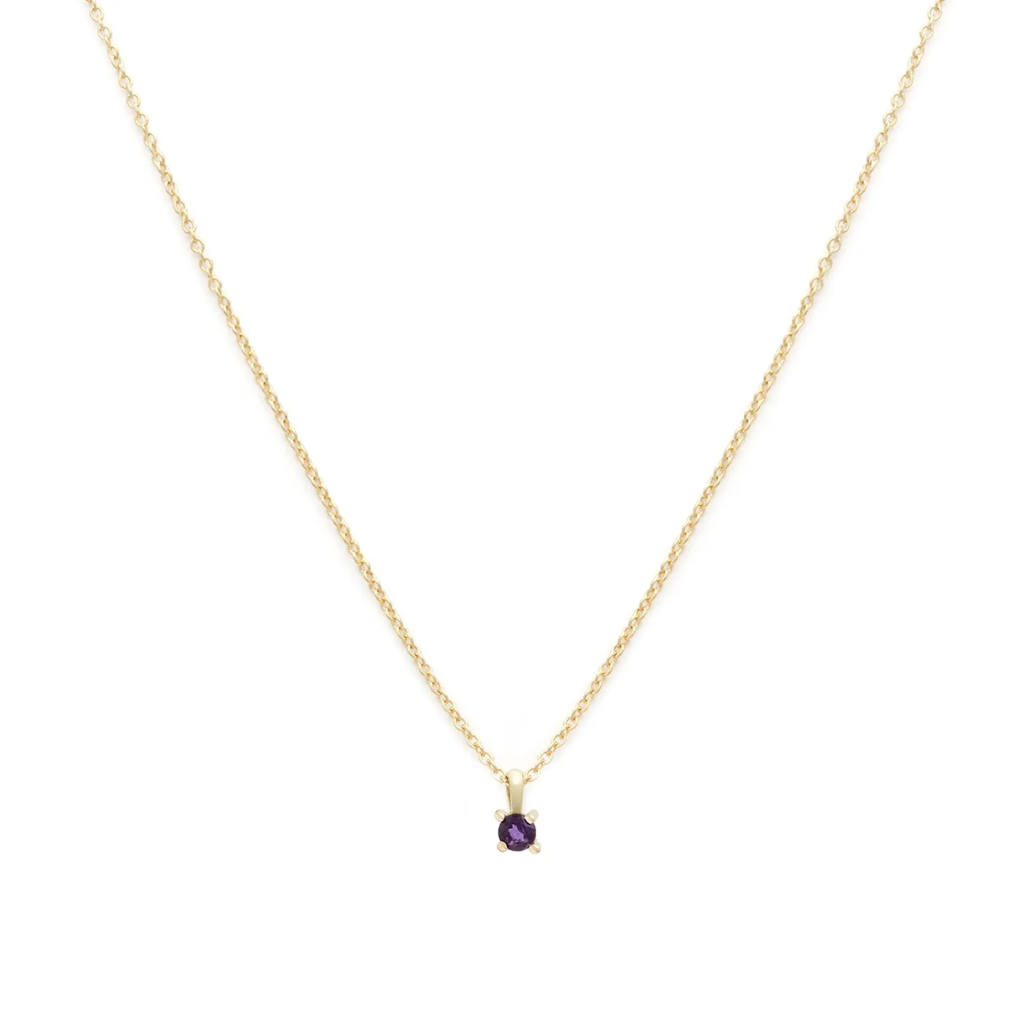 Birthstone Necklace | Gold & Amethyst