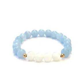 Blue Jade   White Jade Bracelet