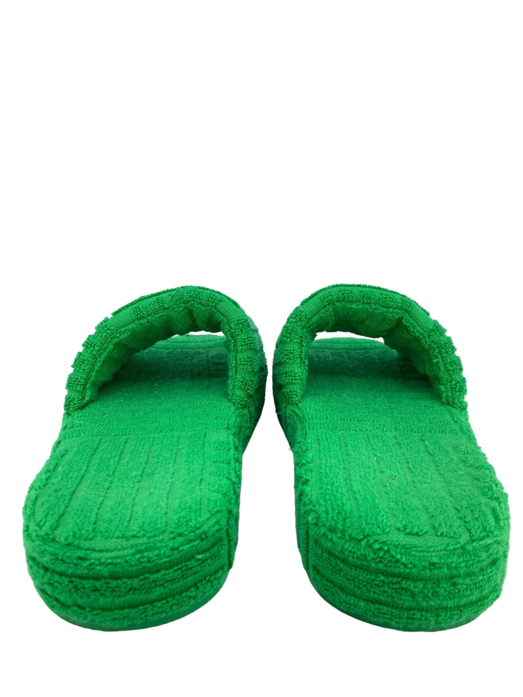 Bottega Veneta Resort Sponge Slide in Green Cotton Size 7