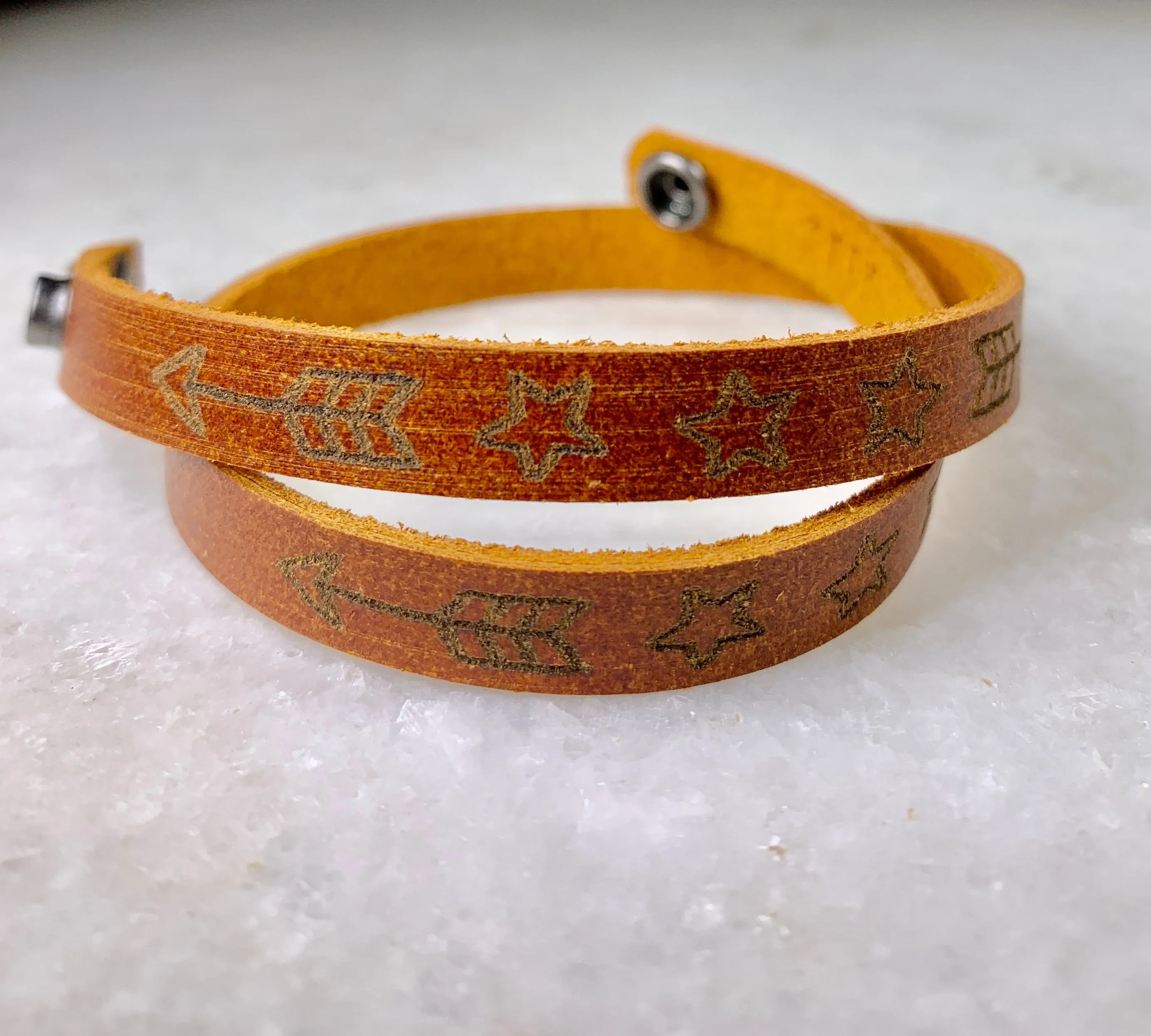 Brown Leather Wrap Bracelet