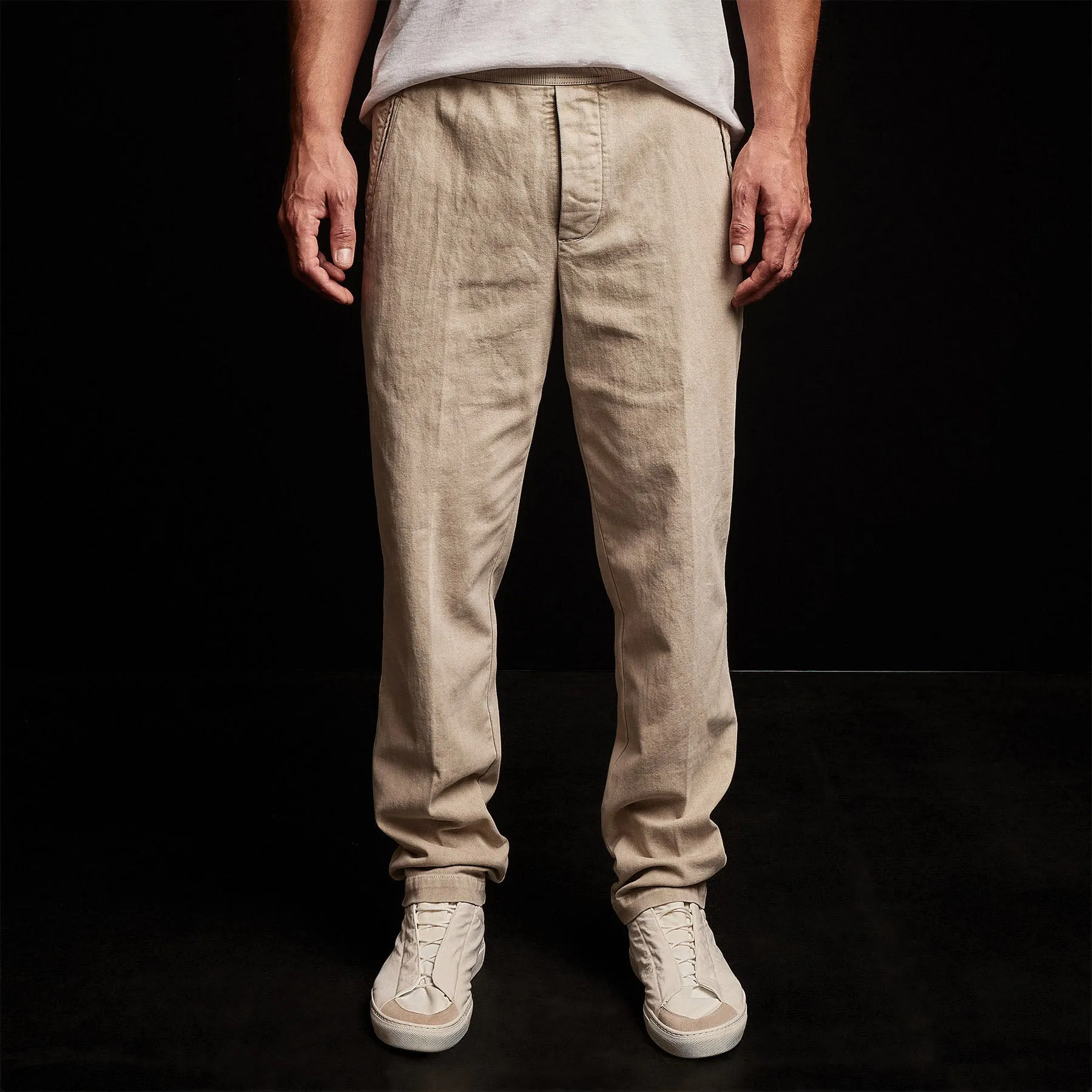 Brushed Cotton Twill Trouser - Toast Pigment