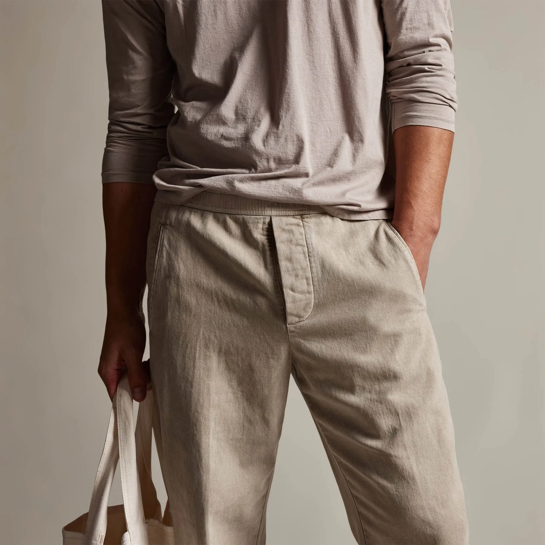 Brushed Cotton Twill Trouser - Toast Pigment