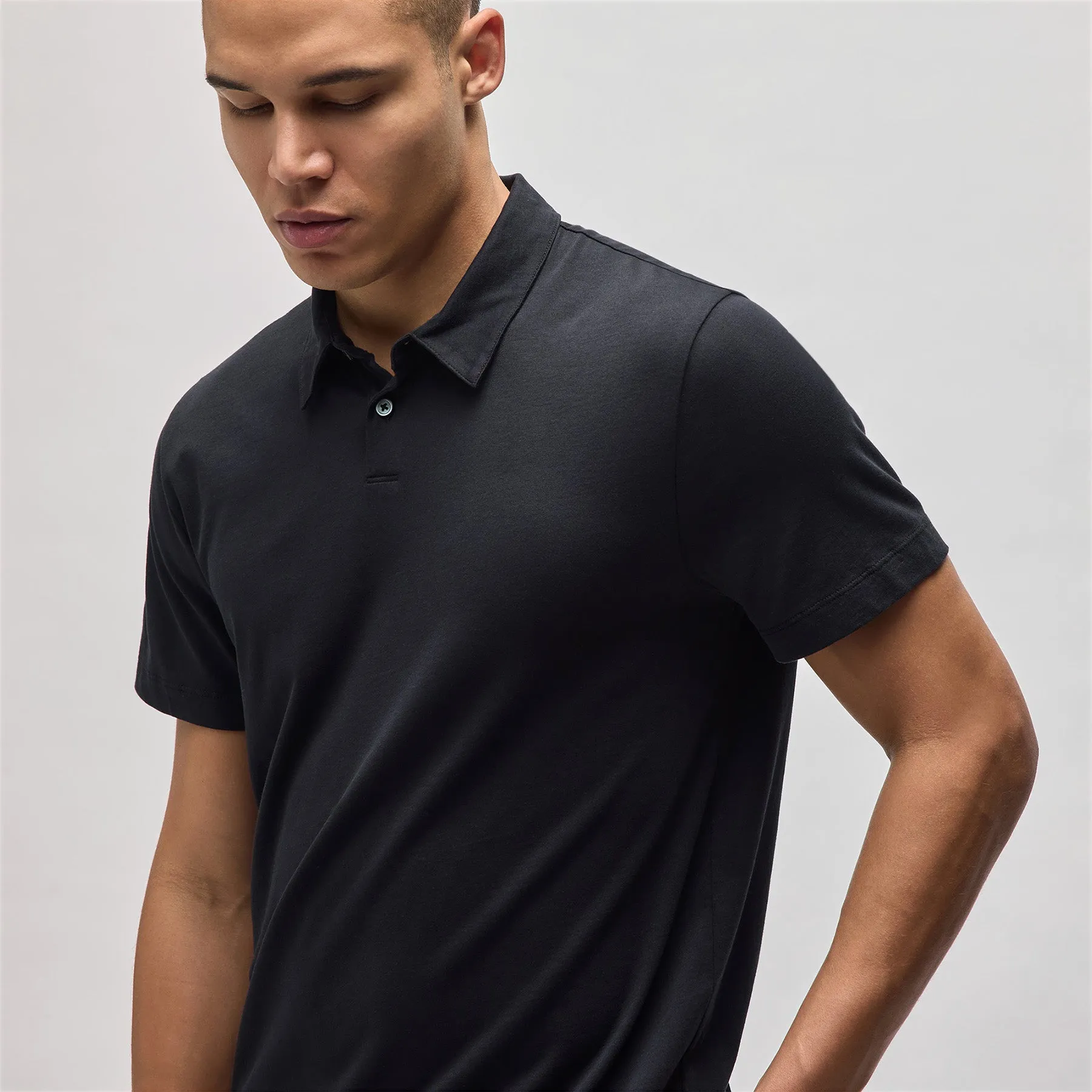 Brushed Lotus Polo - Black