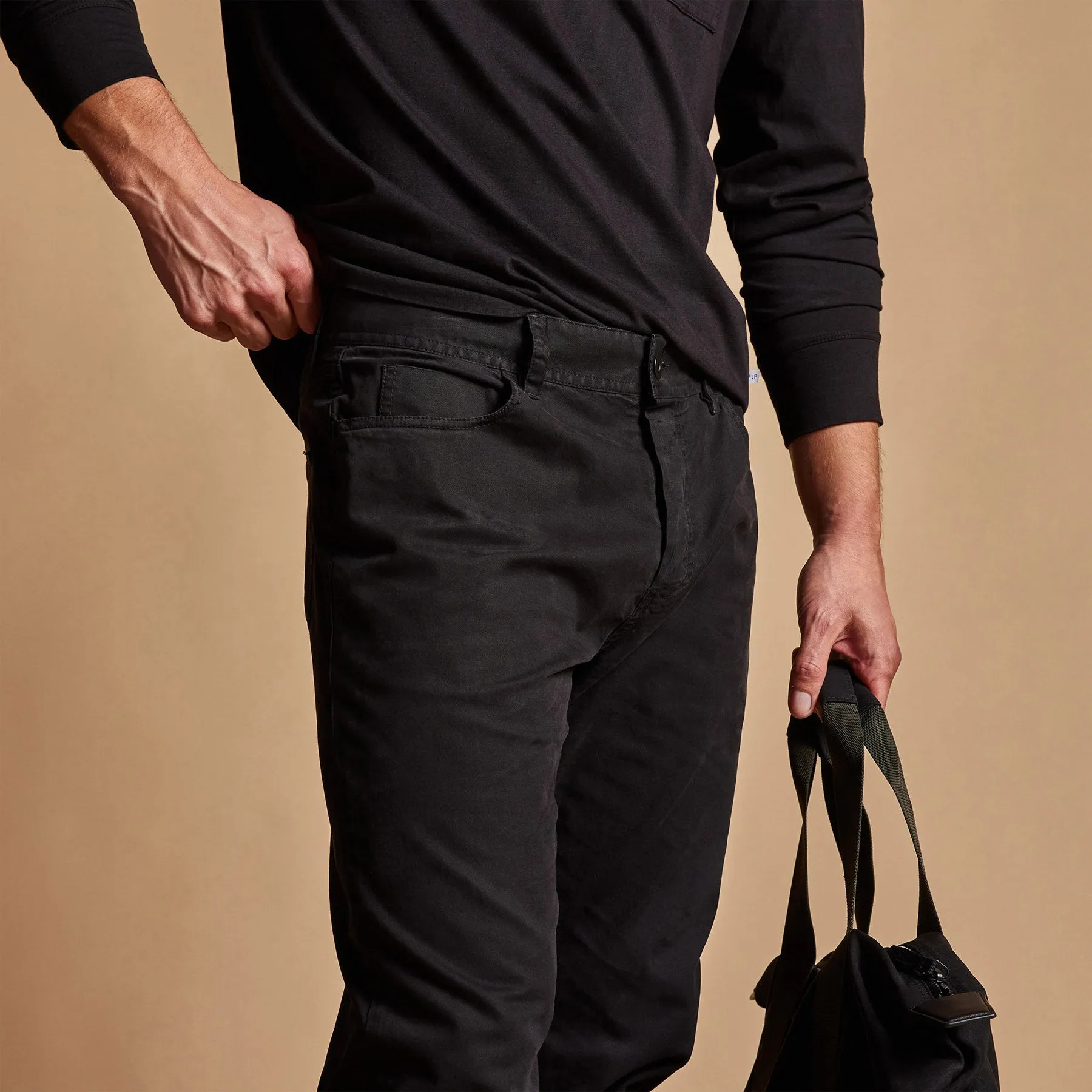 Brushed Twill 5 Pocket Pant - Black