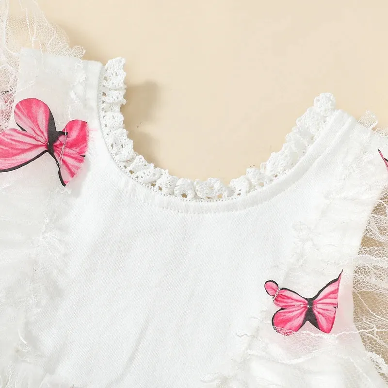 BUTTERFLY White Romper Dress