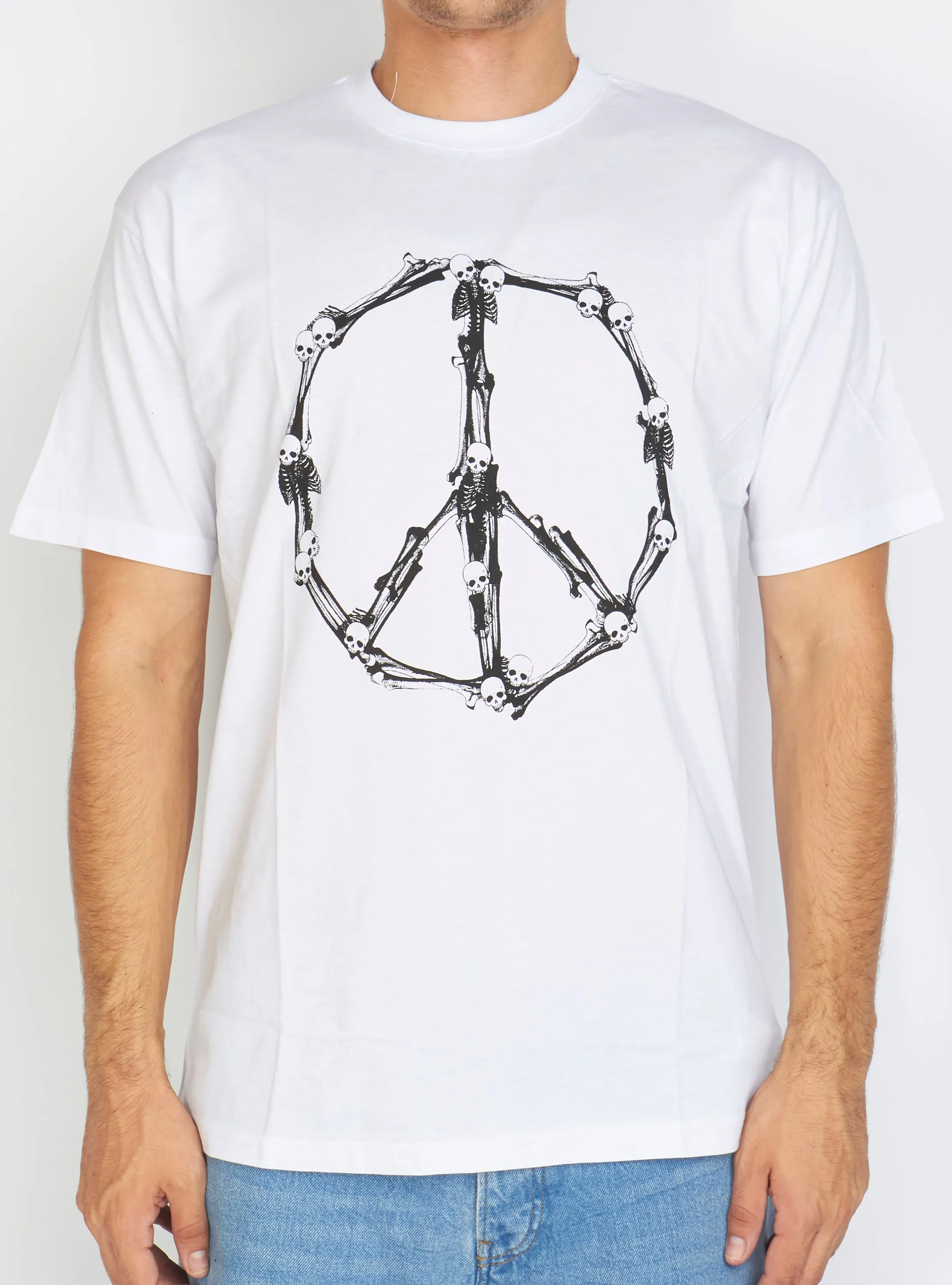 Buyer's Choice T-Shirt - Skull Peace - White - Y-1038