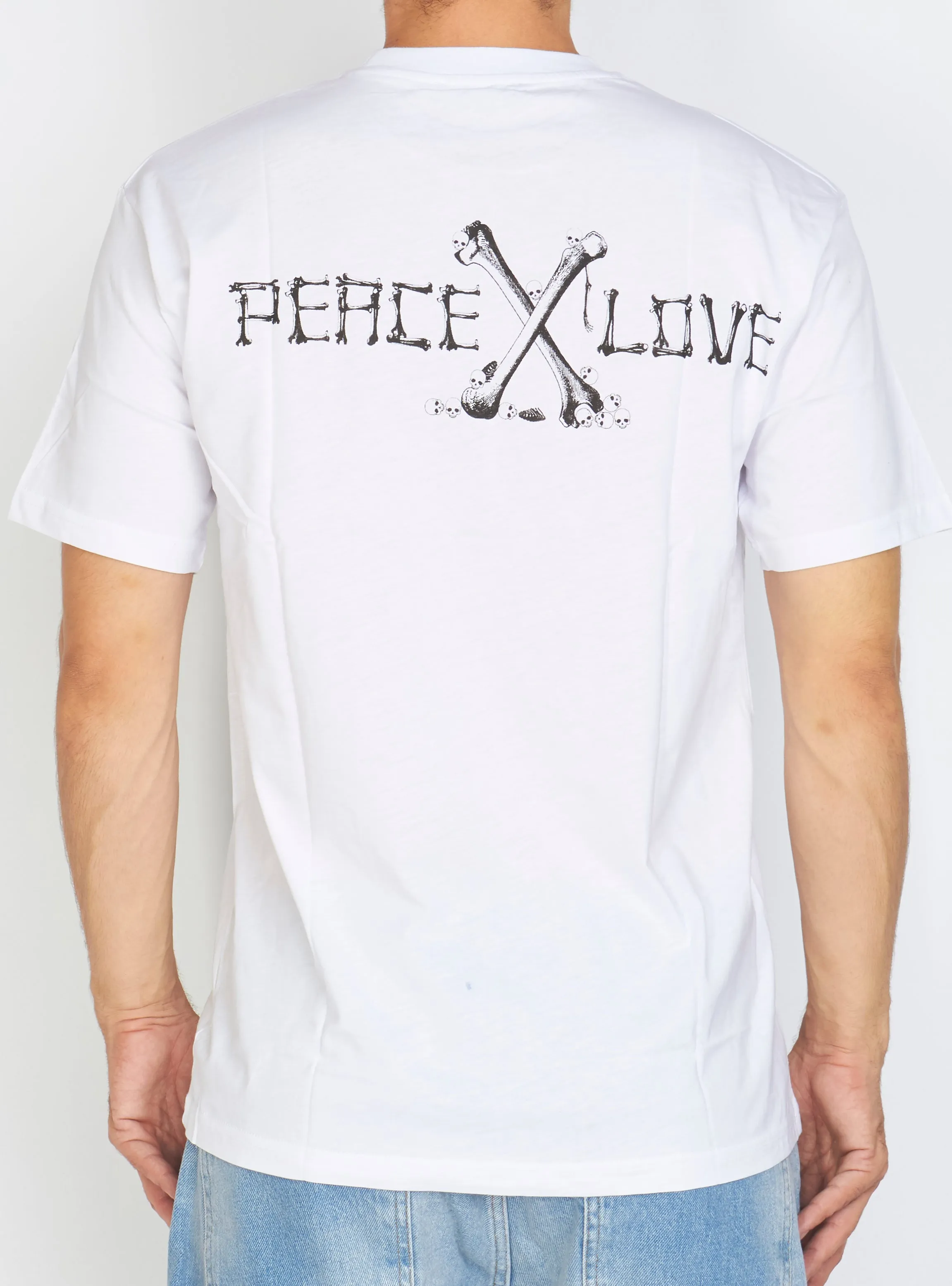 Buyer's Choice T-Shirt - Skull Peace - White - Y-1038