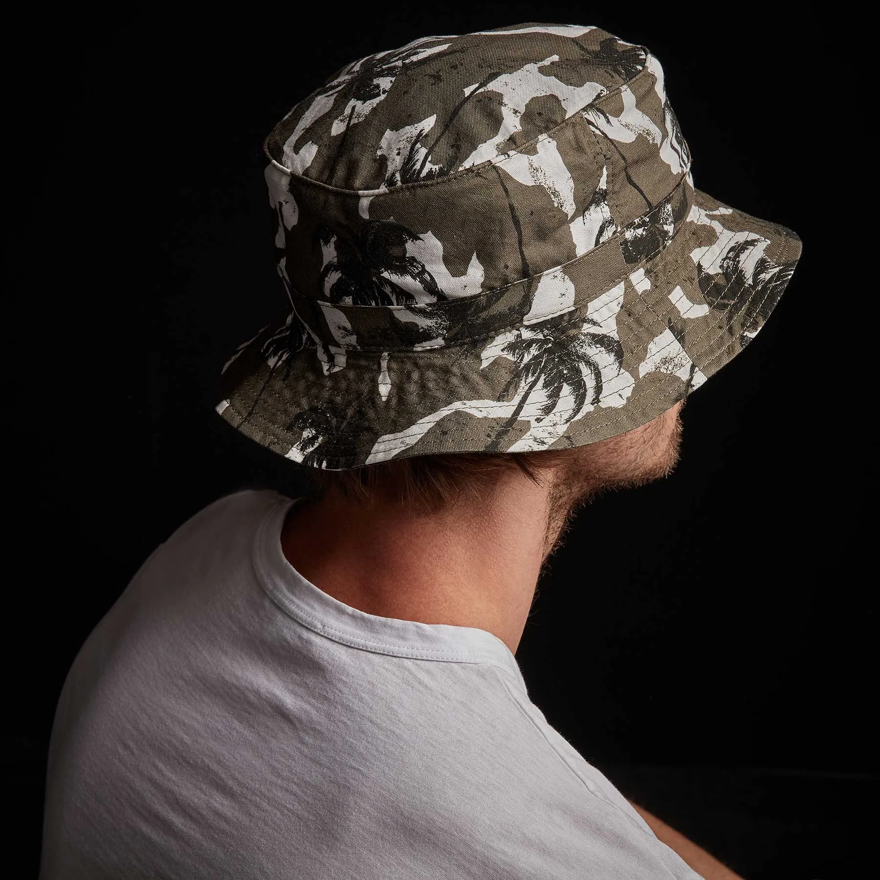 Camo Palm Print Bucket Hat - Jungle