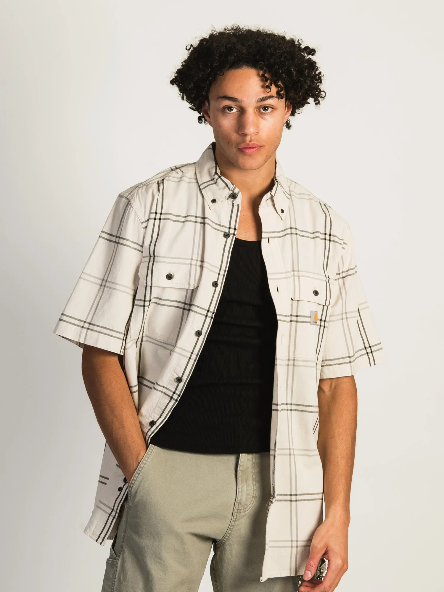 CARHARTT LOOSE FIT SHORT SLEEVE PLAID SHIRT