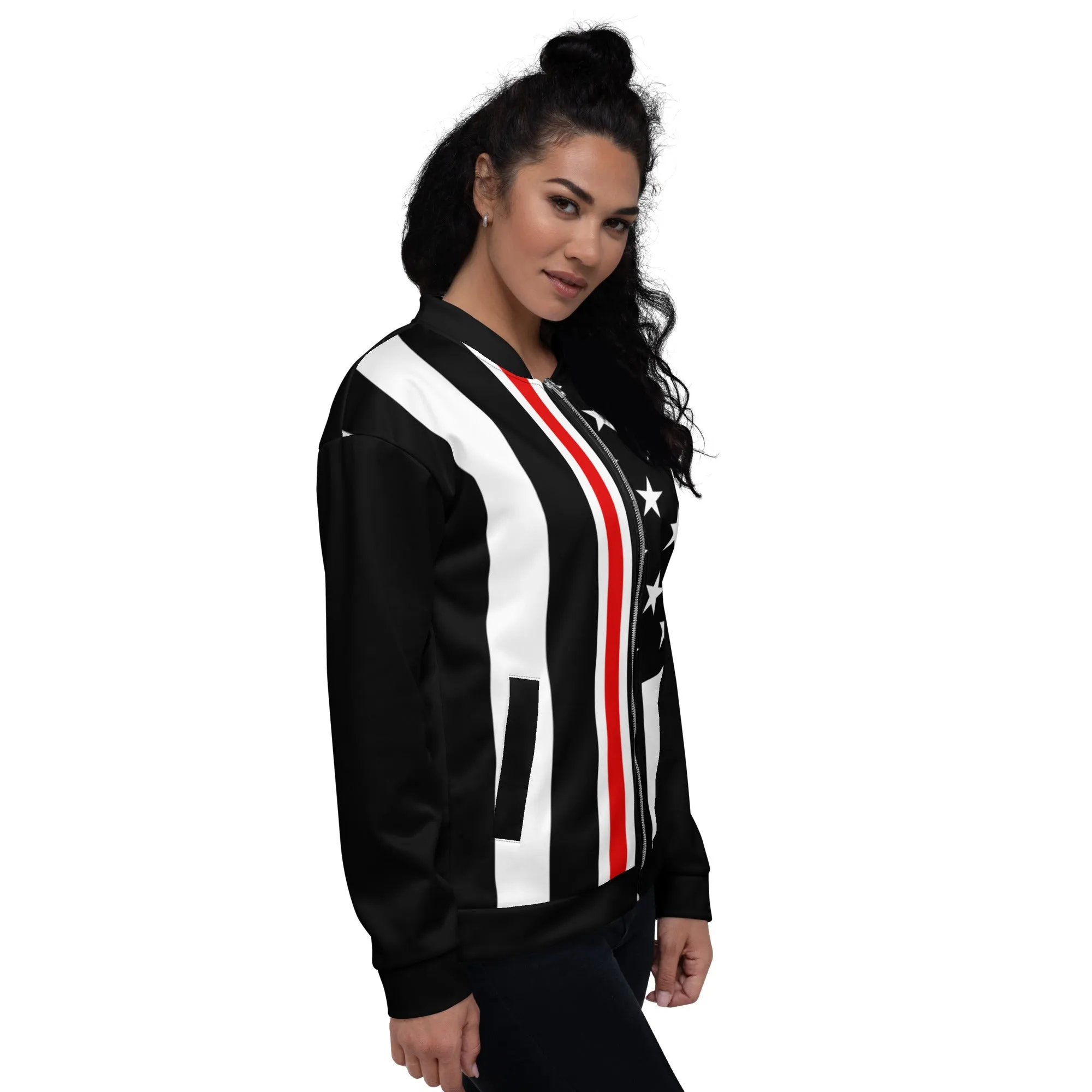 Celebrating Nurses - Thin Red/White Line Unisex Bomber Jacket