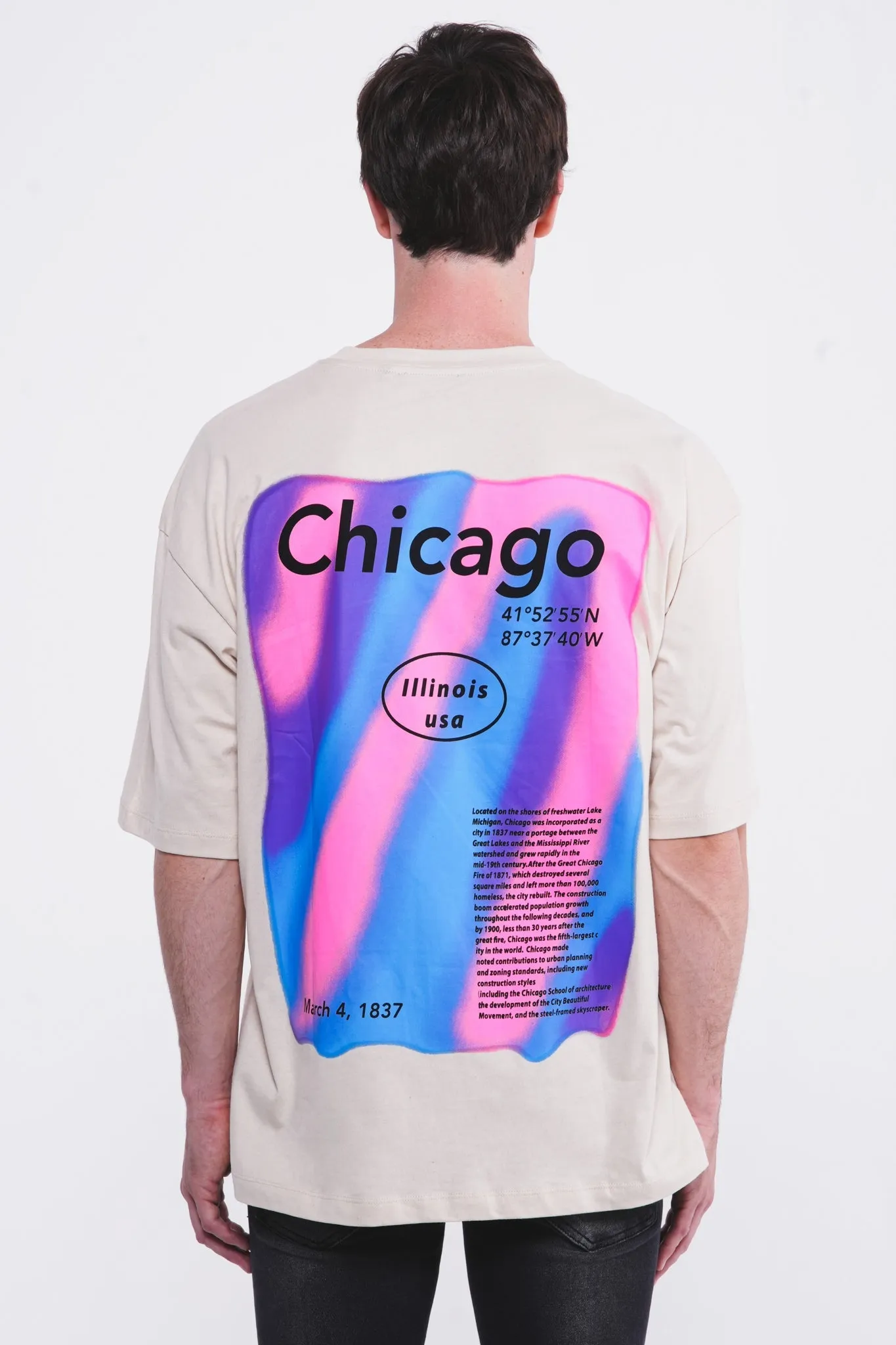 Chicago 1837 Oversized Tee Beige