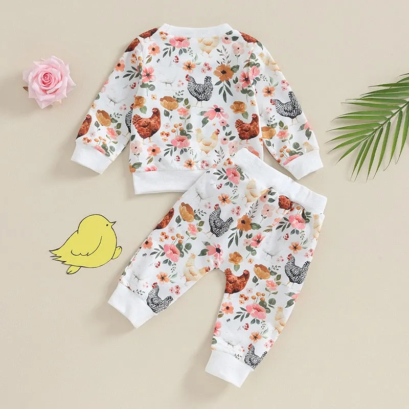 CHICKENS Floral Outfit