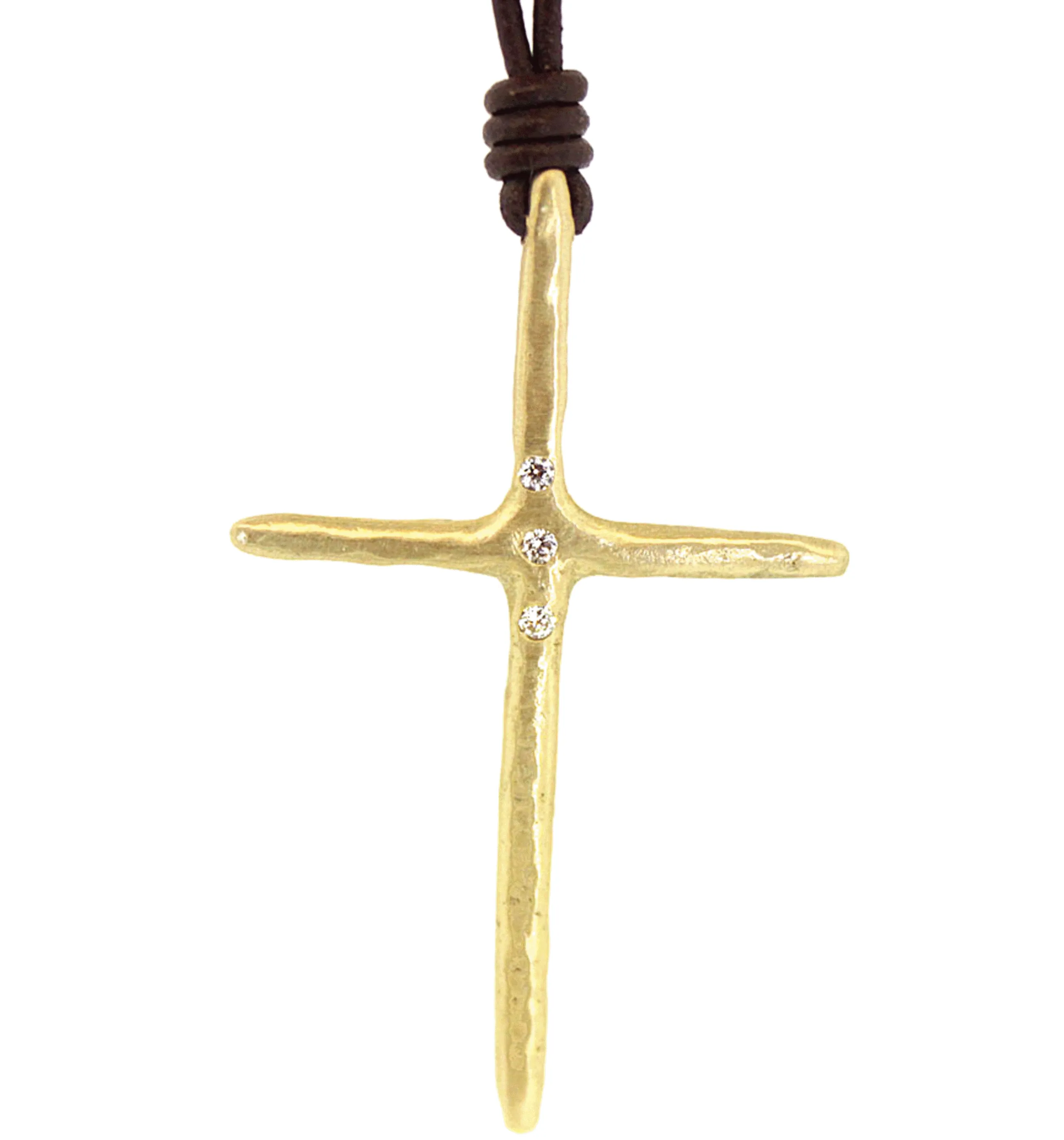 Chunky Gold & Diamond Cross Necklace