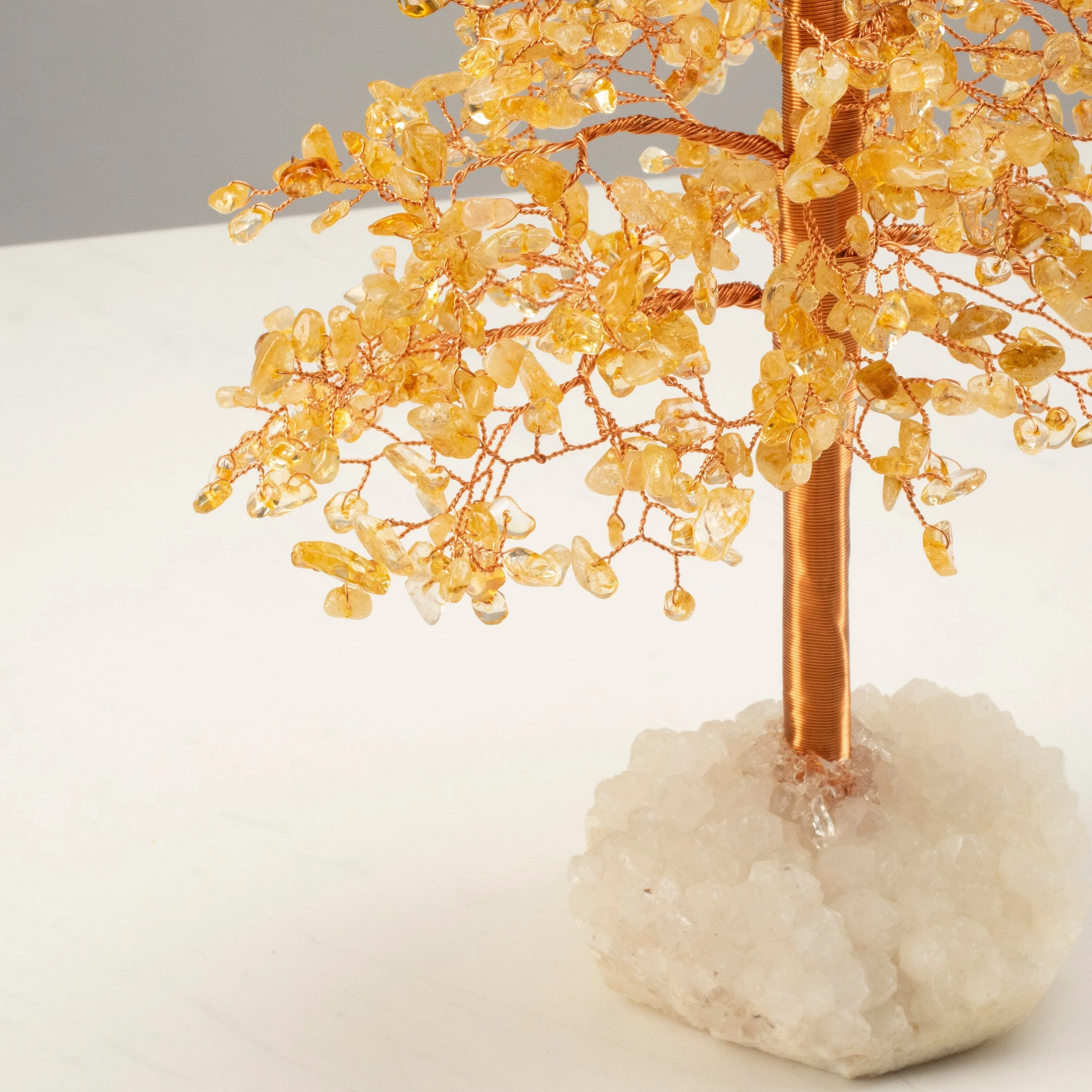 Citrine Tree of Life on Quartz Cluster Base