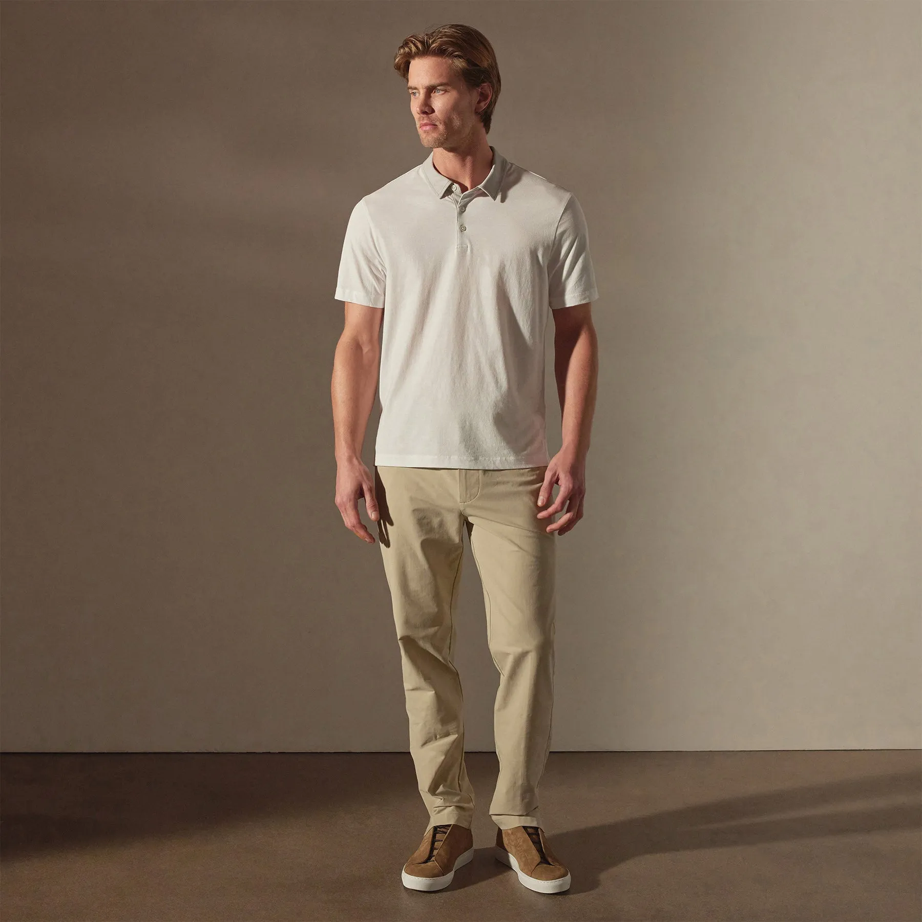 Clean Finish Jersey Polo - White/Fog