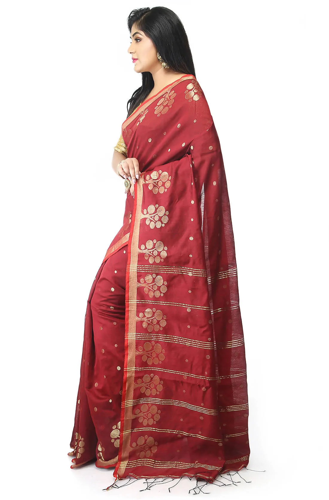 Coco bengal handloom extrawefts work saree