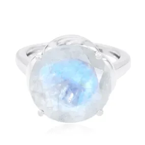 Comely Gem Rainbow Moonstone Solid Silver Ring Great Selling Item