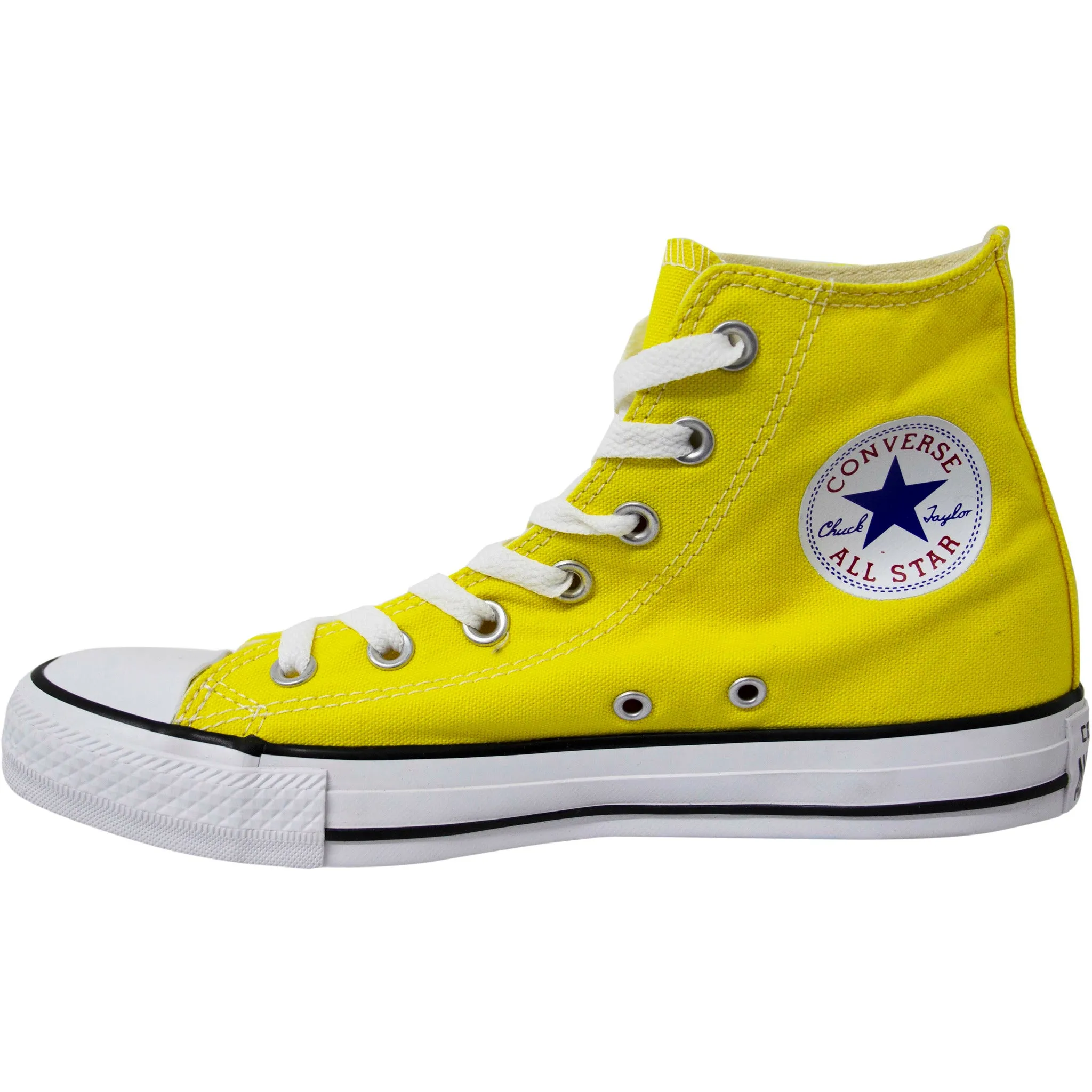 Converse Chuck Taylor Yellow Canvas Hi Top Lace Up Trainers 147125C