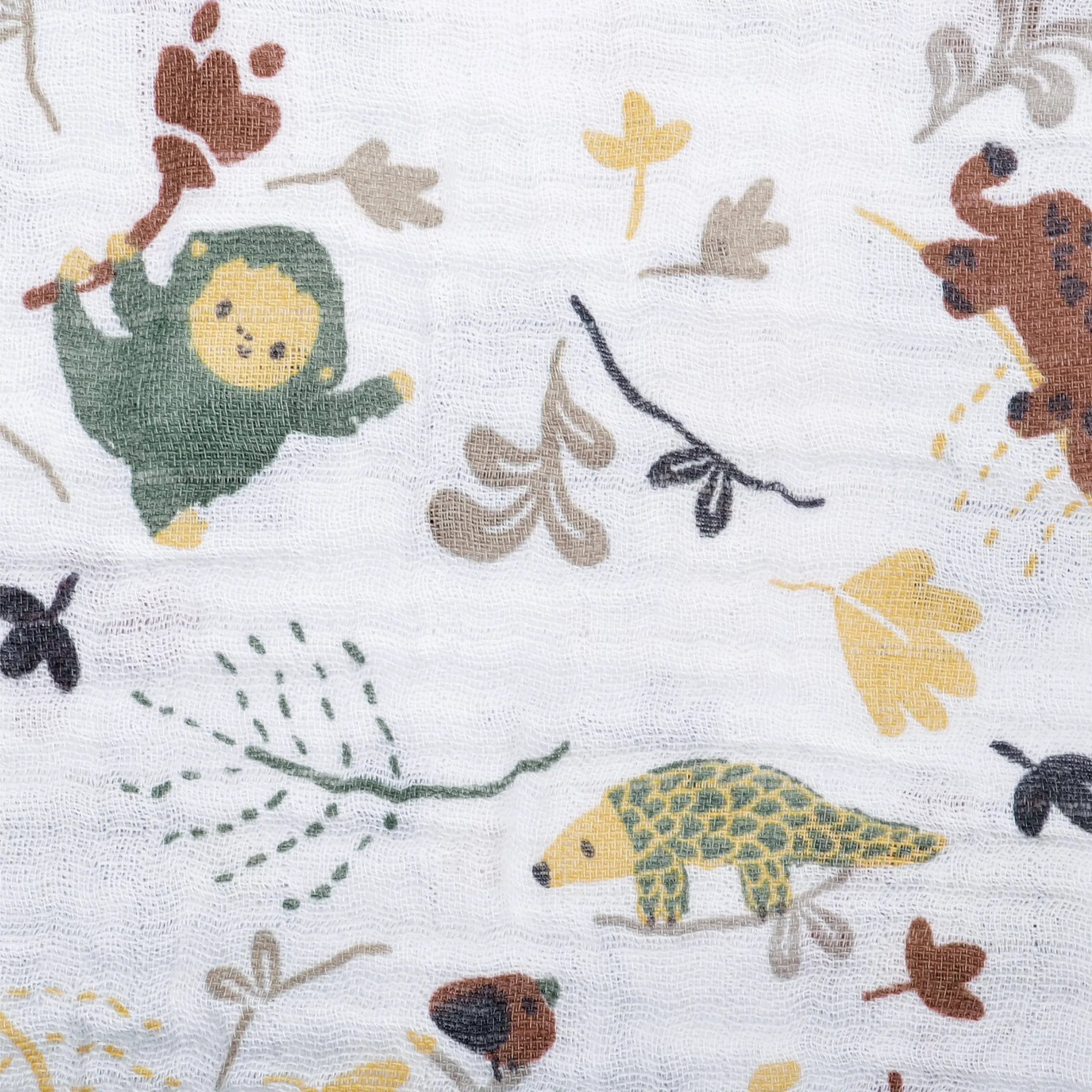 Cotton muslin swaddle - Green Jungle