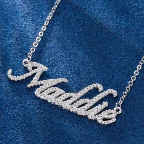 Custom Moissanite Cursive Letter Name Necklace