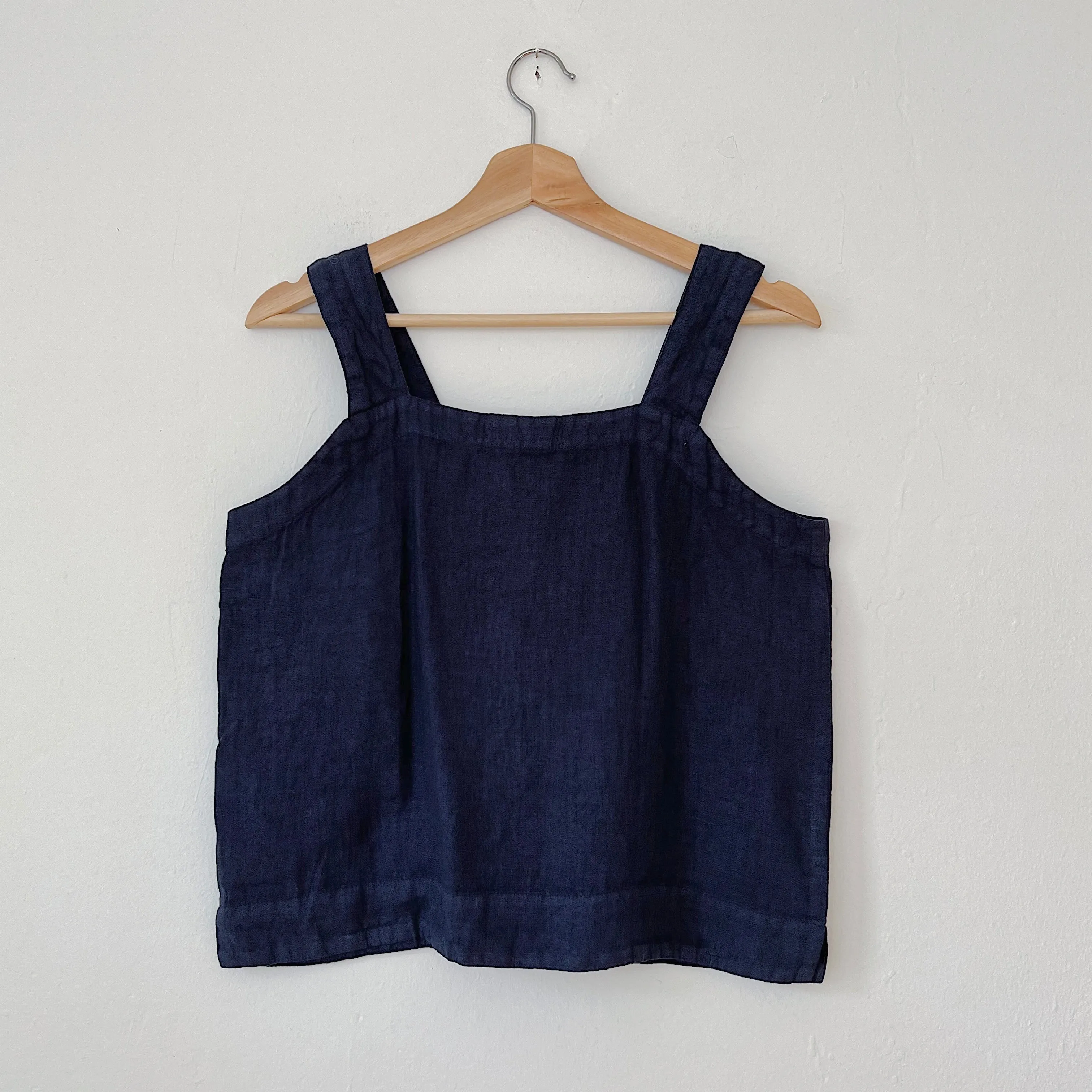 Cut Loose | Square Neck Linen Tank in Nightsky