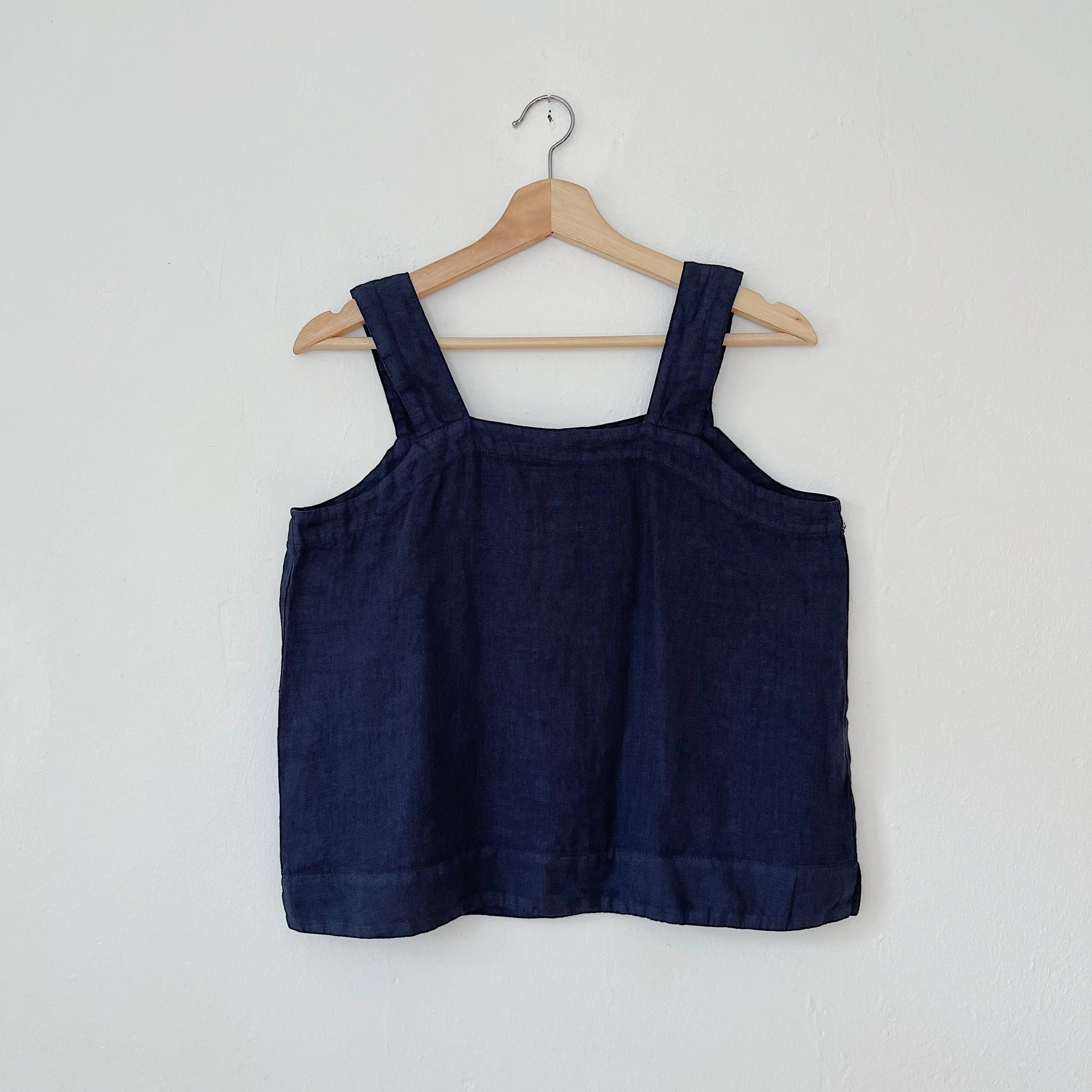 Cut Loose | Square Neck Linen Tank in Nightsky