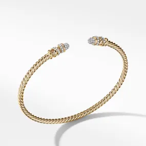 David Yurman Petite Helena Bracelet in 18K Yellow Gold with Diamonds