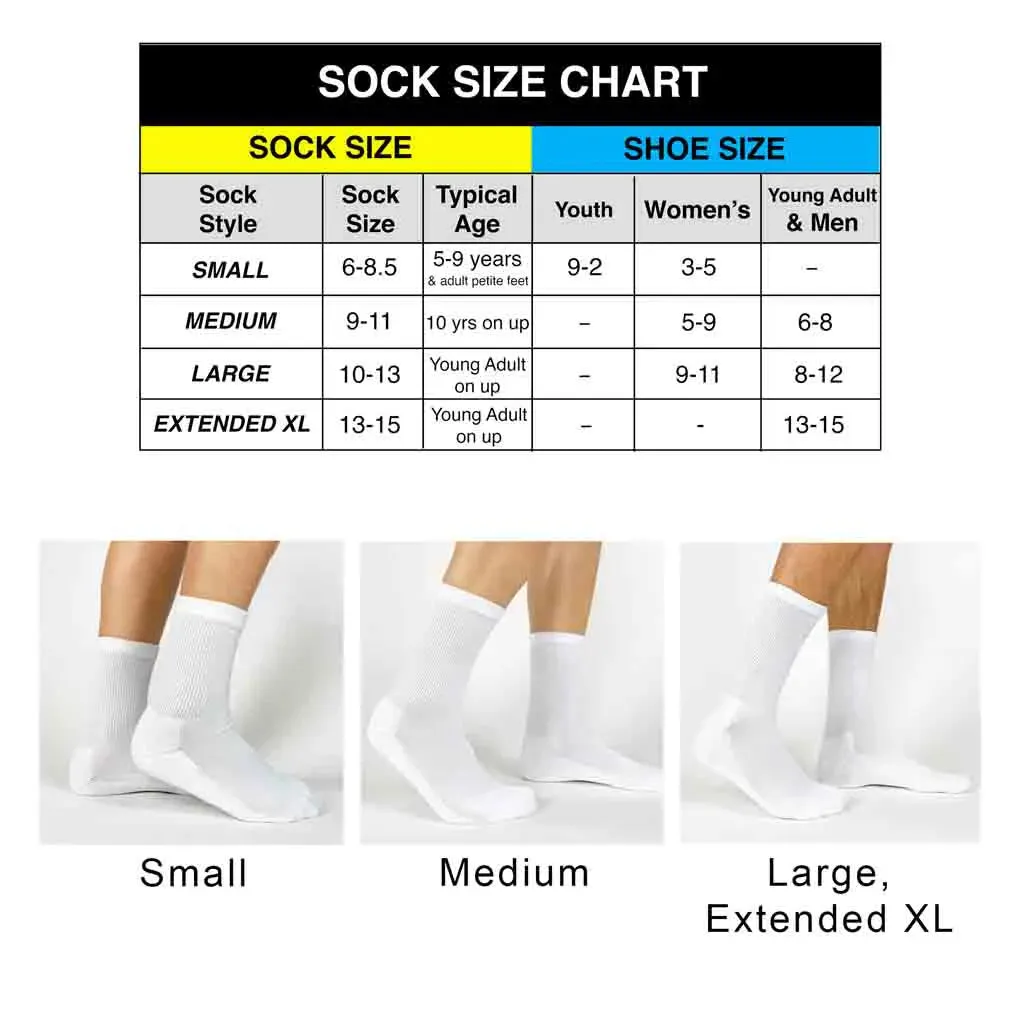 Design Your Own Custom Printed Crew Socks - Large