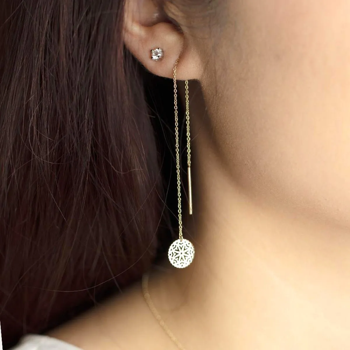 Disc Threader Earrings