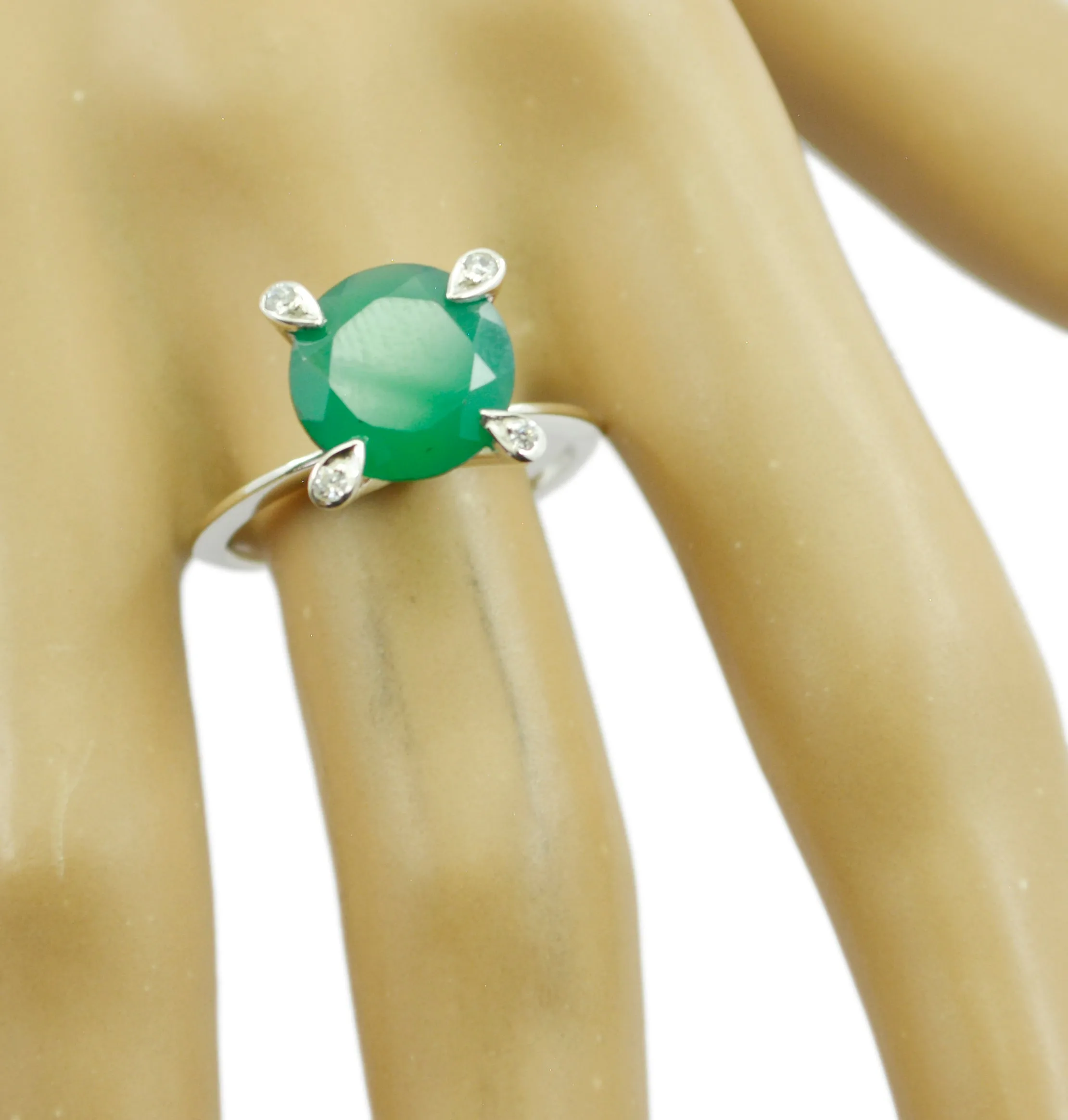 Dollish Stone Green Onyx Solid Silver Ring Jewelry Design School