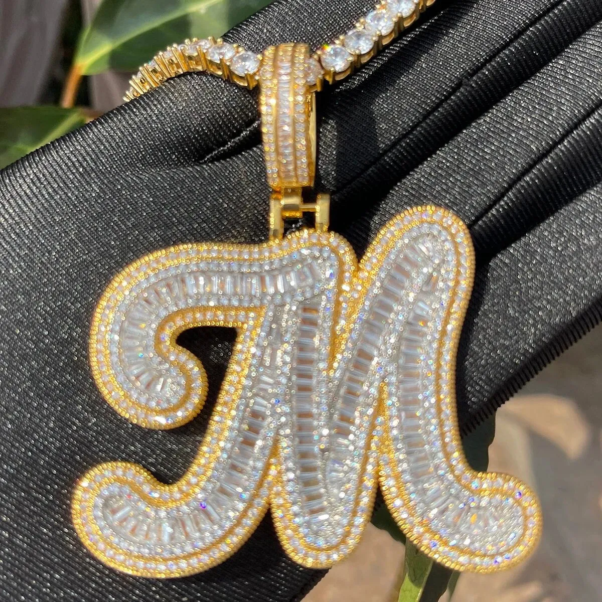 Dual Tone Initial Necklace