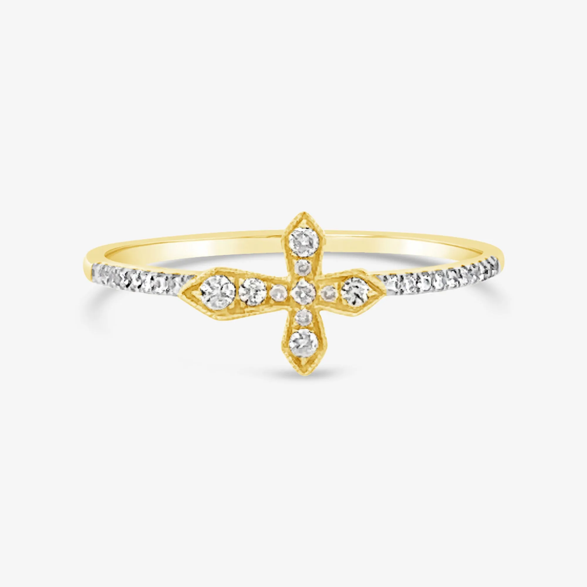 East to West Diamond Cross Ring