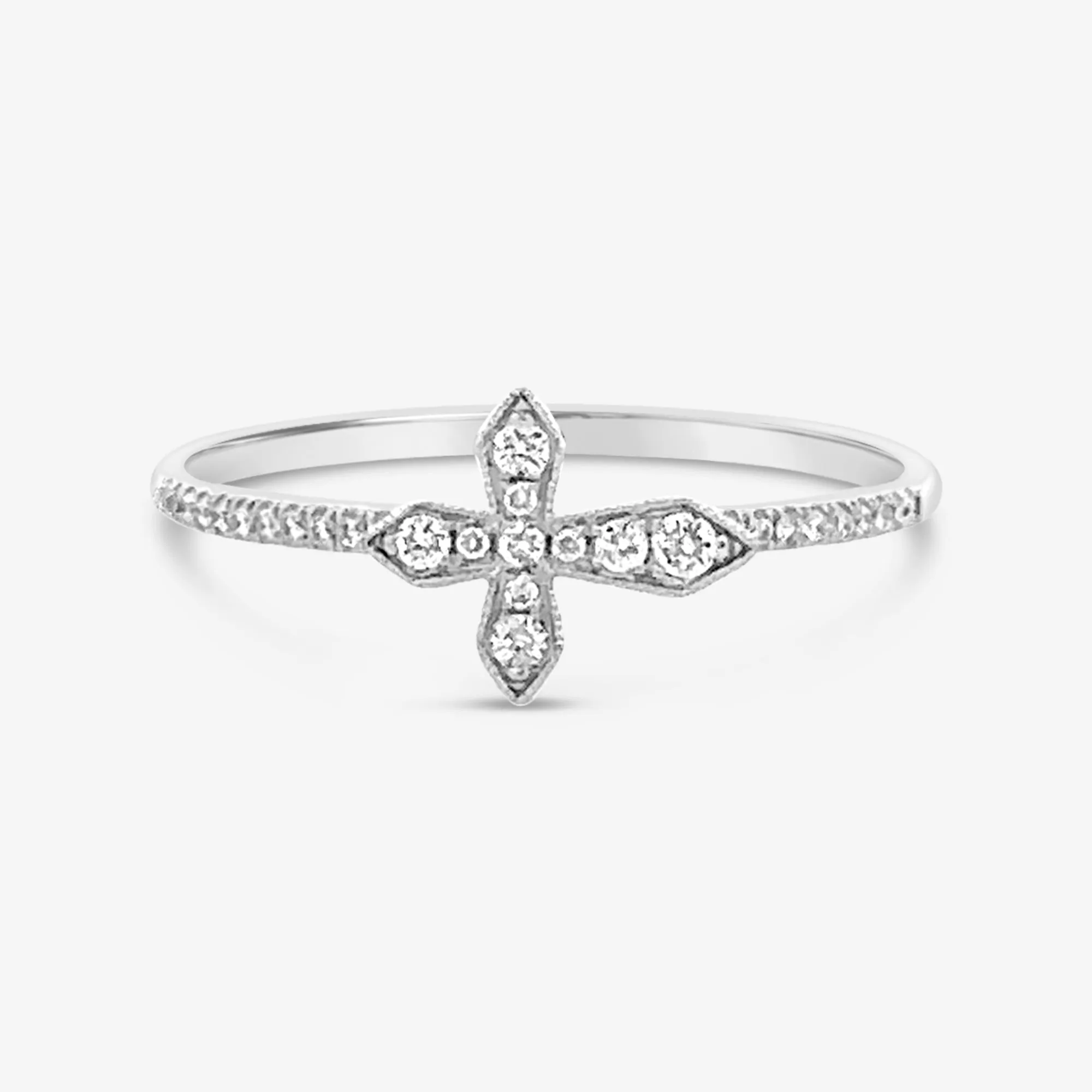 East to West Diamond Cross Ring