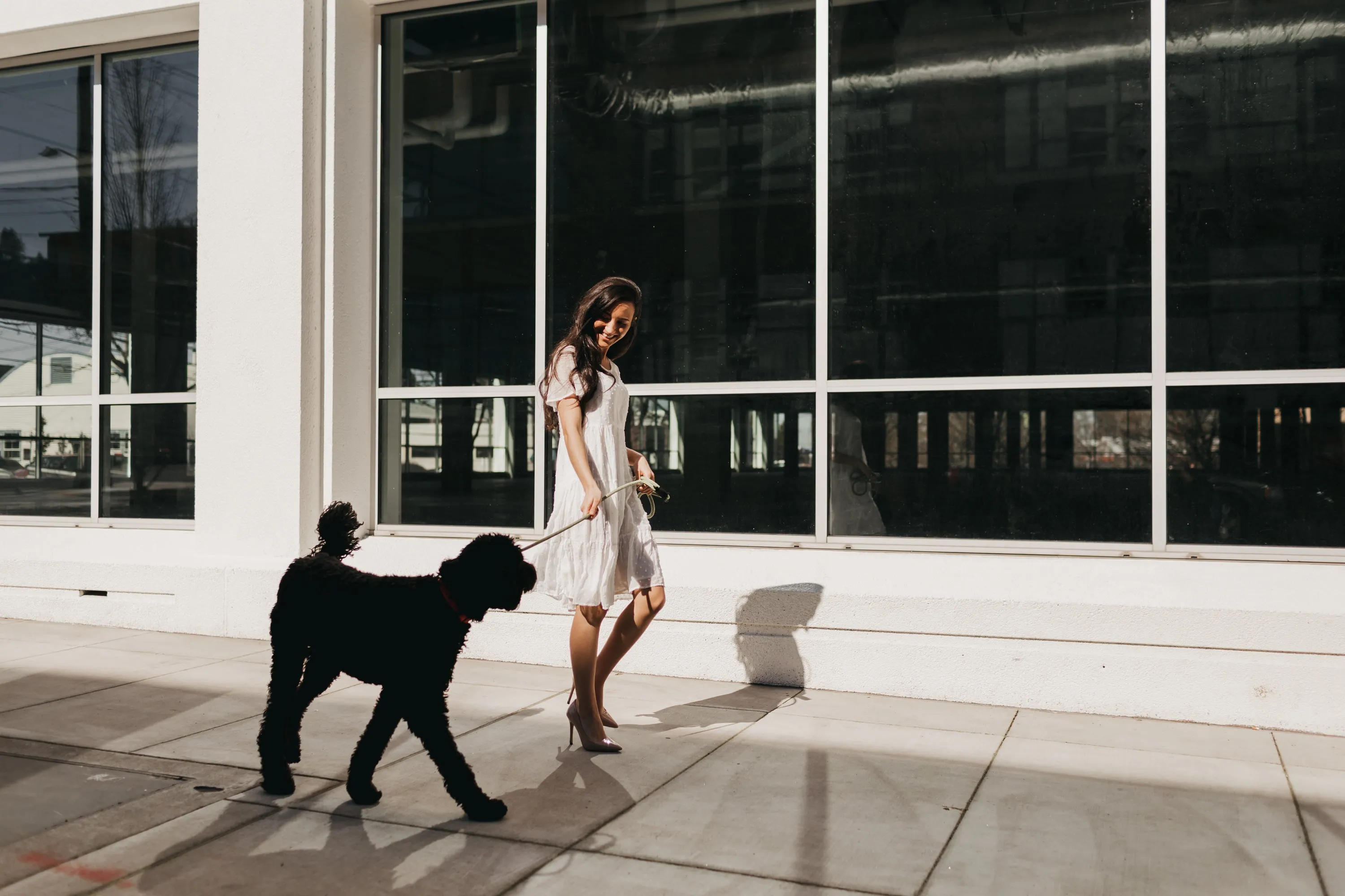 Eleanor Swing Dress in Swiss Dot Blush