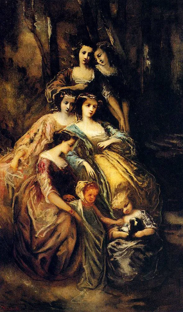 Empress Eugenie And Her Attendants